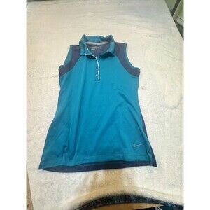 Nike‎ Tour Performance Dri Fit Womens Top Shirt Tank Blue Size S Sleeveless